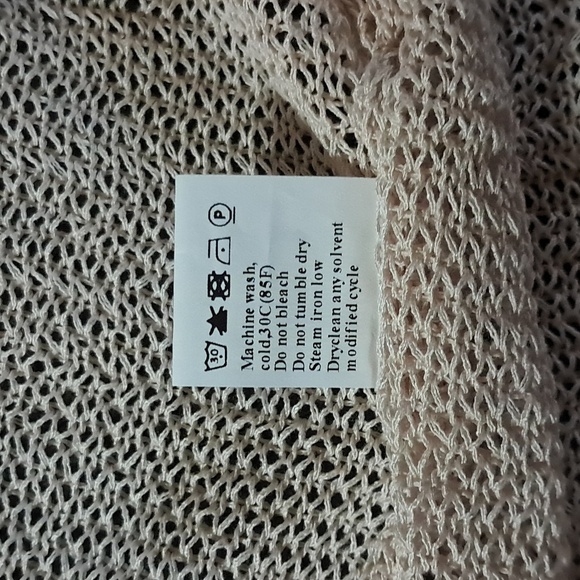 Women's Cream Open-Front Loose Knit Sweater Size 2XL - Picture 7 of 8